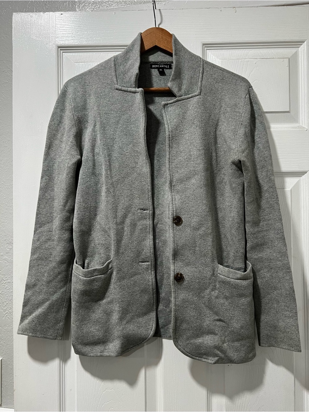 Men's Grey Casual Button Jacket